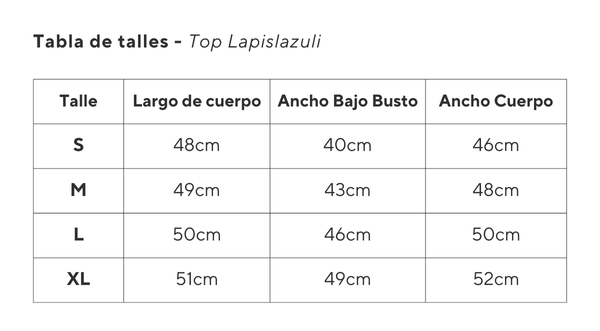 tabla de talle